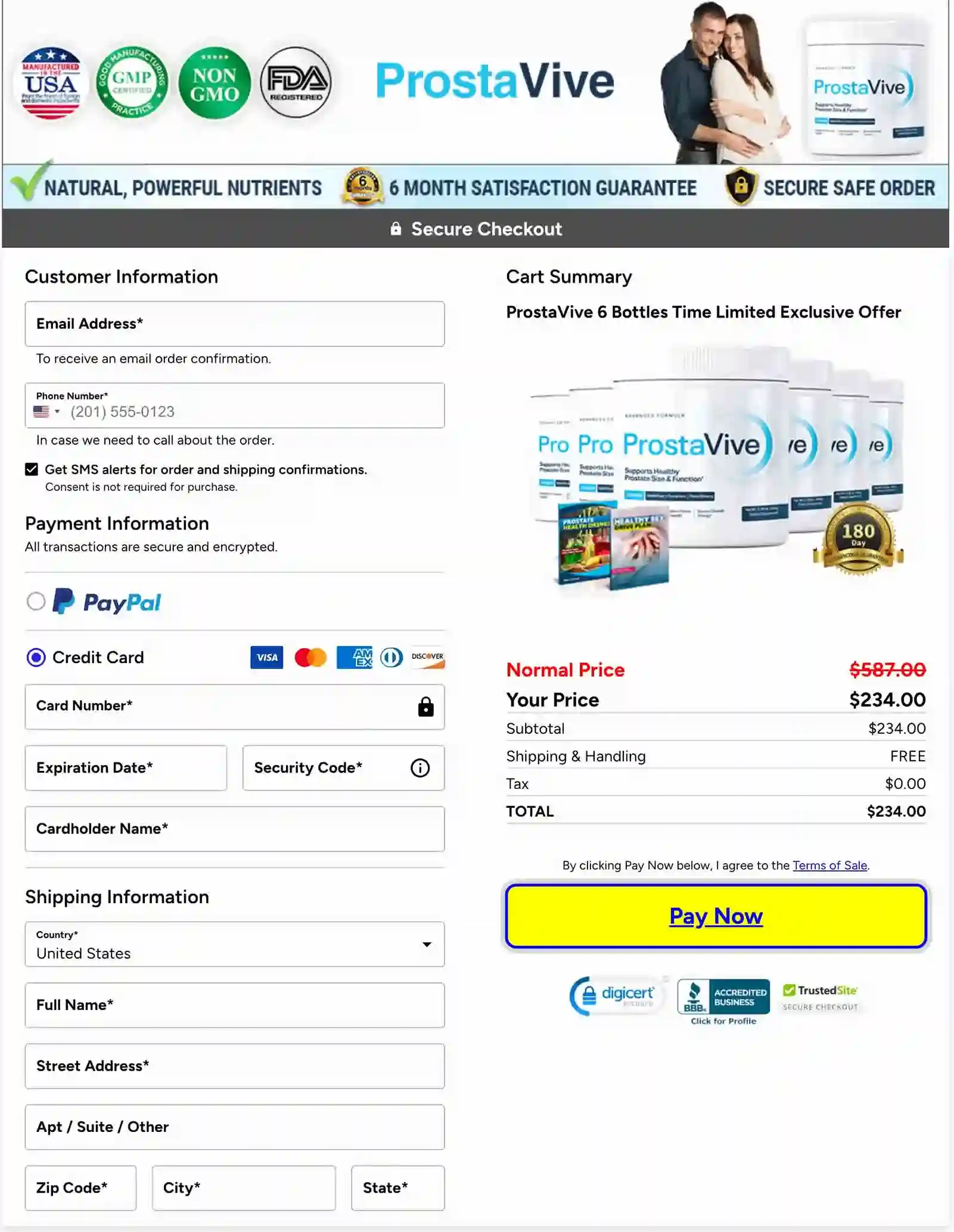ProstaVive Secure Order Page — Official Checkout